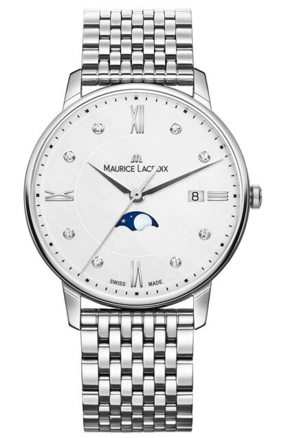 Review Fake Maurice Lacroix Eliros Moonphase EL1096-SS002-150-1 mens watch - Click Image to Close